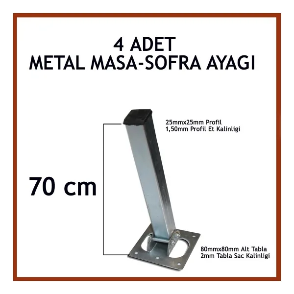 4lü Katlanır Metal Yer Sofrası Ayağı Yer Masası Ayağı 70 cm