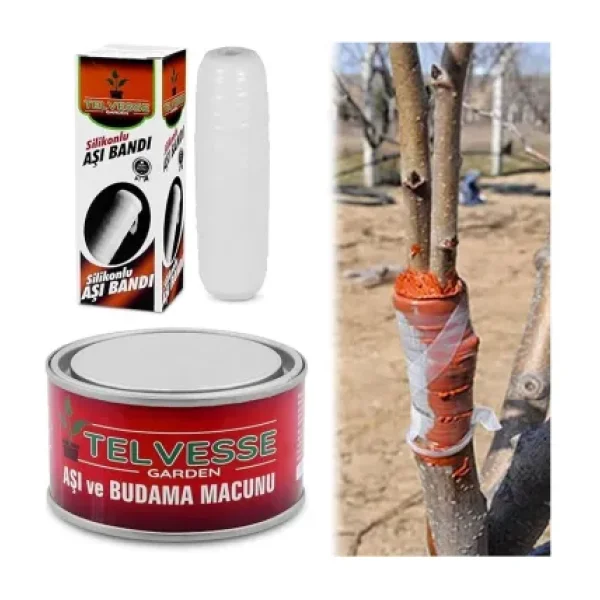 Aşı Bandı + Aşı Macunu 2'li Set Ağaç Budama Aşılama Macunu Bant Seti Aşılama Aleti