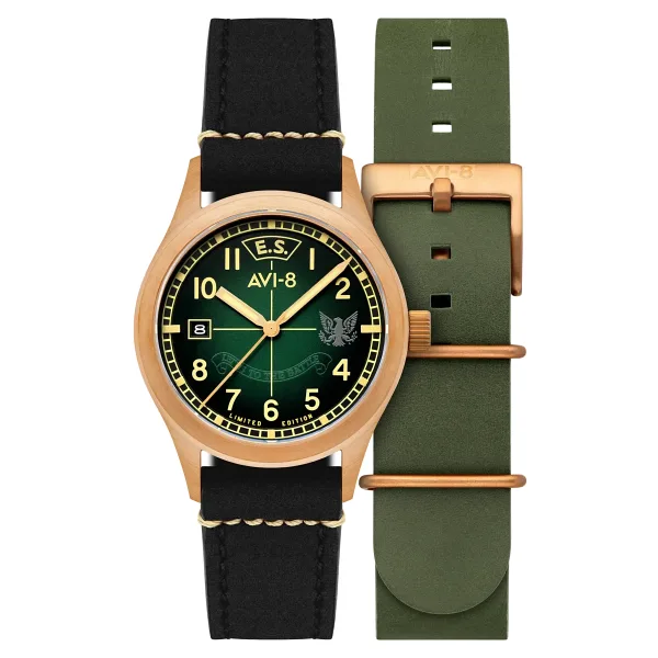 AVI-8 Flyboy Eagle Squadron Automatic Bronze 85th Limited Edition AV-4145-03 Siyah Erkek Kol Saati