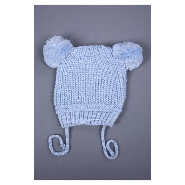 Babyhola Triko Cift Ponponlu Baglamali Kiz Erkek Bebek Yenidogan 0-3 Ay Bere 0946