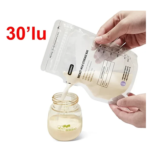 Bebebao 200 ml 10'lu Anne Sütü Saklama Poşeti 3 Adet