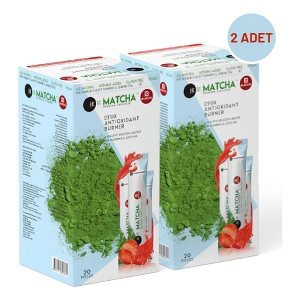 Bilge İlaç Matcha Premium Japanese Premium Japanese Çilek Aromalı Detox Burner Form Matcha Çayı 2 Kutu