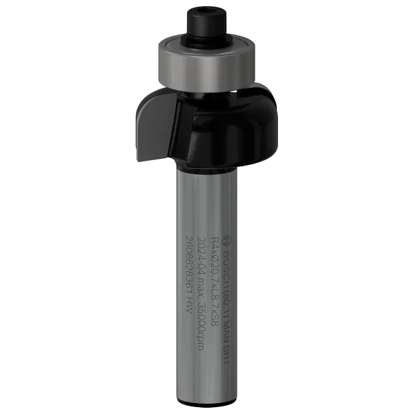 Bosch 2 608 aksesuarı 628 361 profil freze e 8 mm, R1 4 mm, D 20,7 mm, L9 mm, G 53 mm