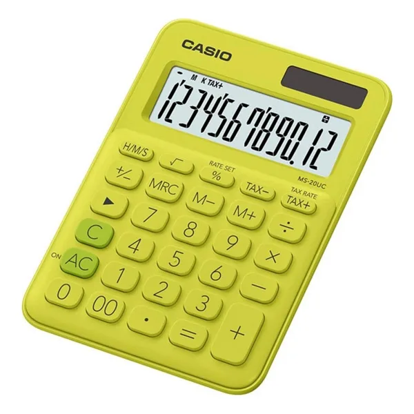 Casio MS-20UC-YG Sarı Masaüstü Hesap Makinesi