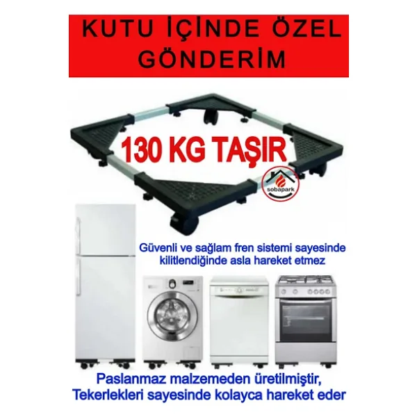 çeksür Tekerlekli Teleskopik Buzdolabı Altlığı Çamaşır Makinesi Altlığı Beyaz Eşya Soba Taşıma Altlığı