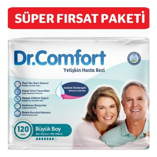 Dr.Comfort Belbantlı Büyük Boy L 30'lu 4 Adet Hasta Bezi