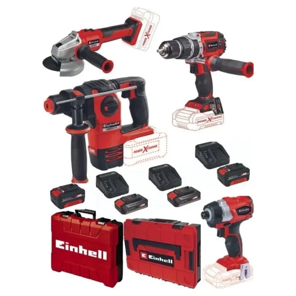 Einhell Tp-Cd 18/60 Li-İ Bl Matkap Te-Cı Bl Herocco 18 Axxio 18/115 Q Taşlama 2X4.0+2X2.5 Akülü Set
