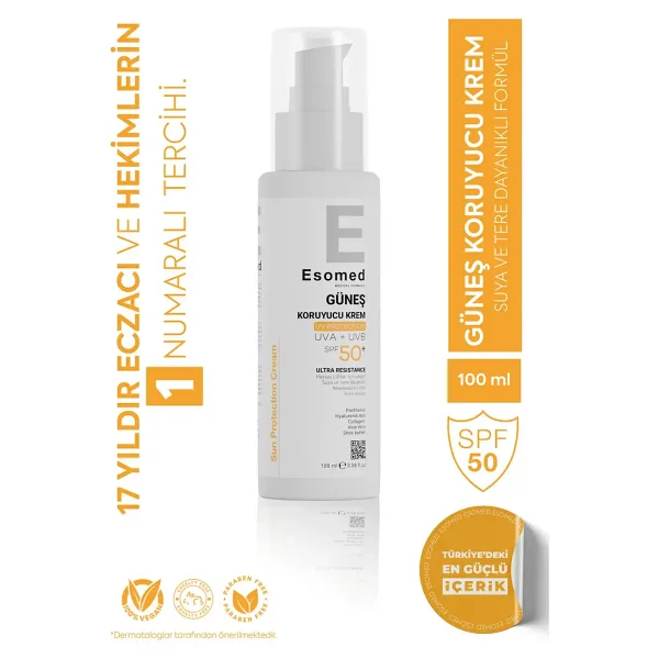 ESOMED SPF 50 Leke Kremi - UVA/UVB Koruma + Leke Karşıtı + Nemlendirici Etki-100ml