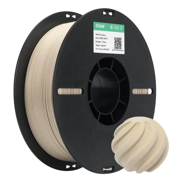 Esun Basic Pla Kemik Beyazı Filament 1.75MM 1kg - Doğal Krem Tonlu Pla 3D Yazıcı Filamenti
