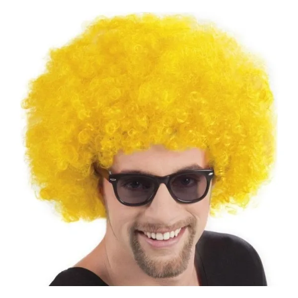 EveFix Sarı Renk Kıvırcık Afro Bonus Peruk