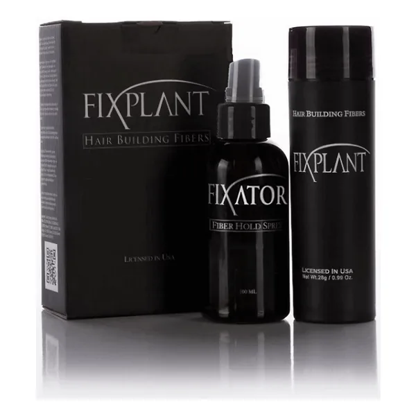 FIXPLANT Saç Dolgunlaştırıcı Set Topik 28 Gr. + Sprey Seyrek Saçlar için Saç Tozu Fixplant Saç Fiberi