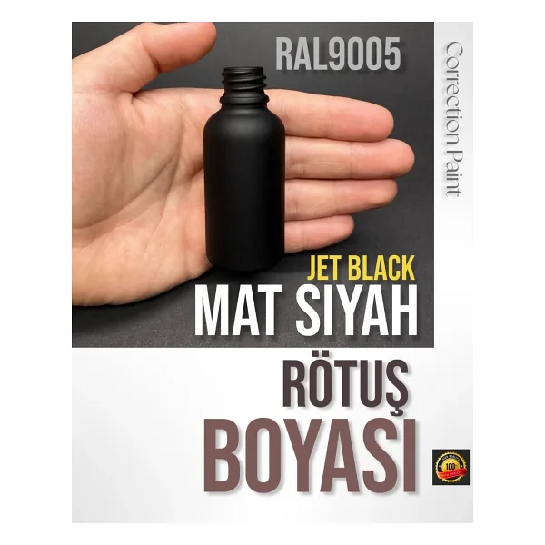 Flea Market Motorsiklet Mat Siyah Rötuş Boyası - 28ml Fırçalı şişe