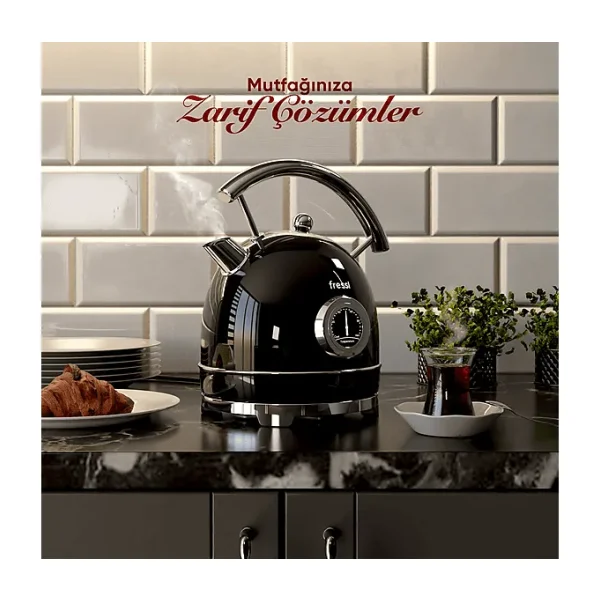 Fressi Magnoli FR-KT06 2200 W Siyah 1.8 lt Retro Kettle