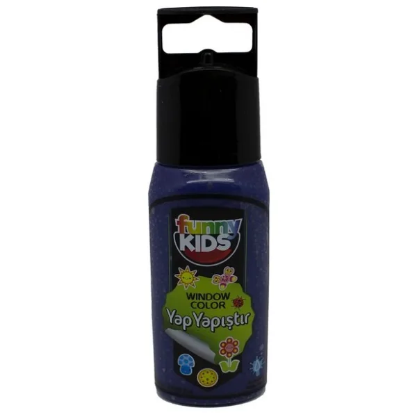 Funny Kids Yap Yapıştır Cam Boyası 60 cc - 7518 Lacivert