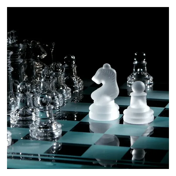 Glass Chess Cam Satranç Takımı (25 Cm x 25 Cm)