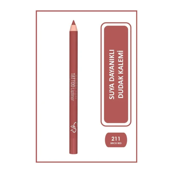 Golden Rose Tattoo Waterproof 211 Brick Red Dudak Kalemi