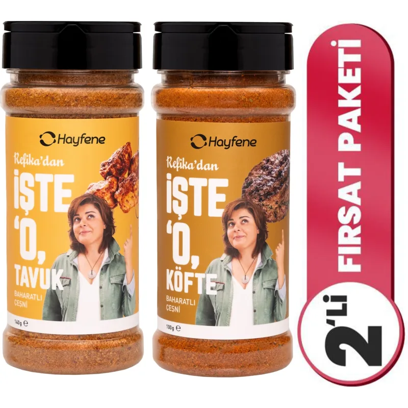 Hayfene Refika'dan Işte O Tavuk Baharatlı 140G ve Işte O Köfte Baharatlı Çeşni 100G Baharat Seti - 240 gr