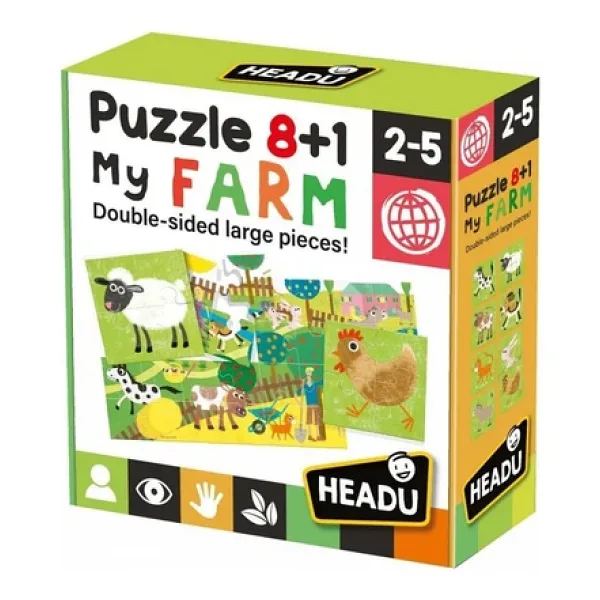 Headu 8+1 Çift Taraflı Çiftlik Puzzle