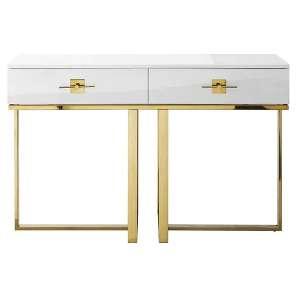 Hitit Dekorasyon Rihanna Gold Metal Beyaz Dresuar