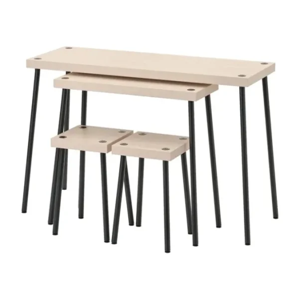 IKEA Frıdnas Mutfak Masası Takımı, Huş-Siyah, 2 Tabureli