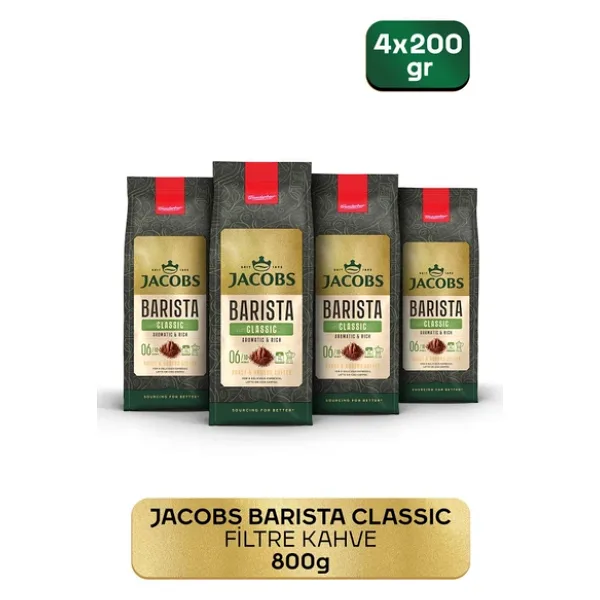Jacobs Barista Classic Filtre Kahve 200 gr 4'lü