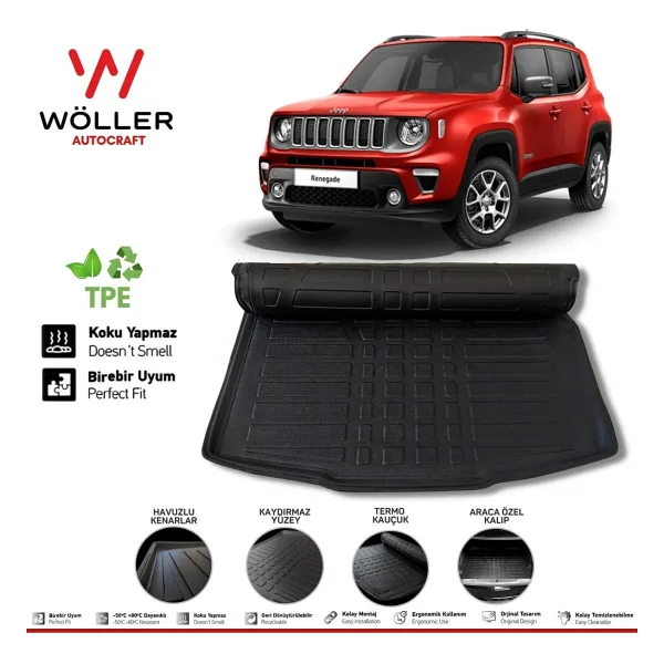 Jeep Renegade Bagaj Havuzu 2014 Sonrası 3D Wöller Ultraflex Esnek