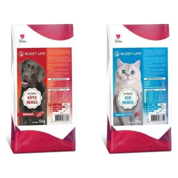 Kuzey Life Kuzeylife Biftekli Yetişkin Köpek Maması ve Kuzu Etli ve Pirinçli Kedi Maması 15 kg - 2