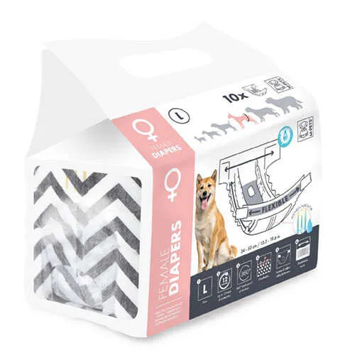 M-Pets Diapers Dişi Köpekler İçin Large 10'lu Külot