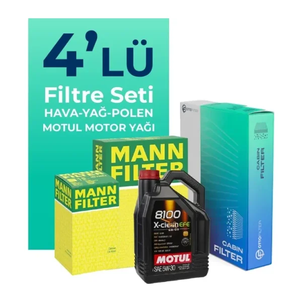 Mann Mercedes C 200 EQ 184 HP Filtre Bakım Seti Motul Motor Yağlı (2018-2023) 4 Lü