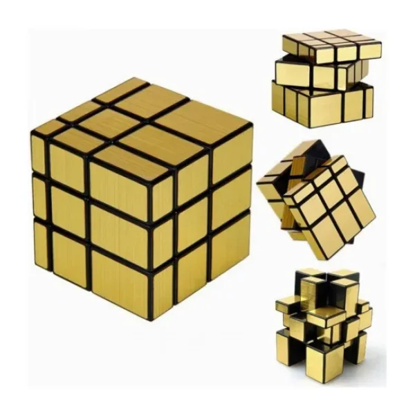 Moyu 3X3X3 Mirror Zeka Küpü Sihirli Zeka Küpü Gold Edition - Renkli