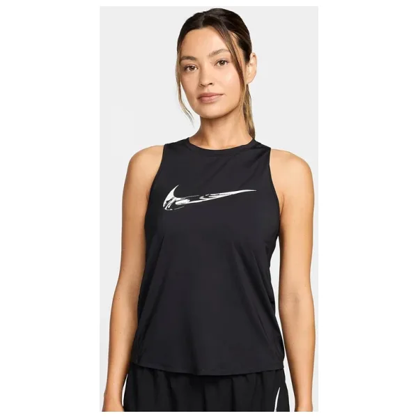 Nike One Dri Fit Graphic Running Tank Top Kadın Antrenman Atleti Siyah
