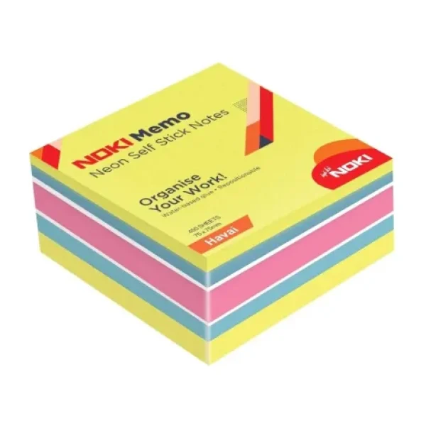 NOKI Noki Memo 75X75 Neon Yapışkanlı Küp Blok 450 Sf Havai