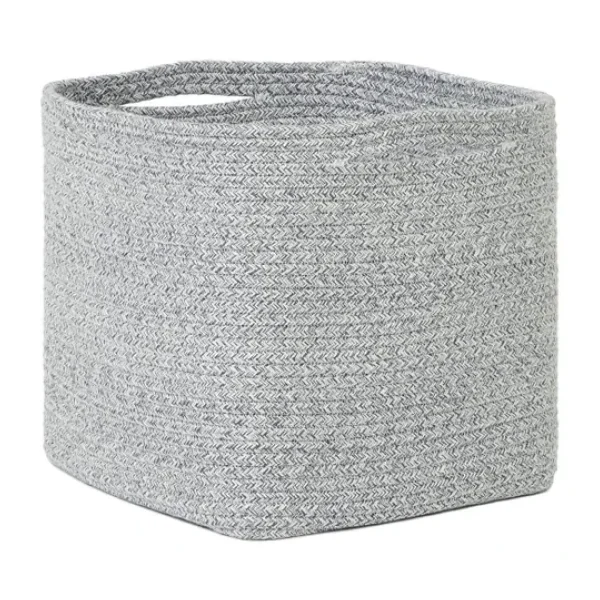Ocean Home Textile Gri Kırçıllı Pamuklu Sepet 30 x 30 x 30 cm