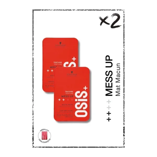 Osis Mess Up Mat Şekillendirici Macun 100ml x 2 Adet Orta Tutuş Mat Görünüm Kolay Şekil Esnek Wax