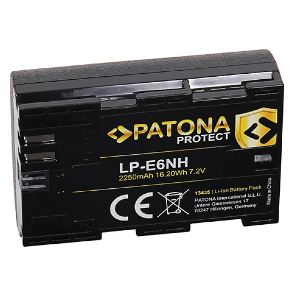 Patona 13435 Protect Canon LP-E6NH Fotoğraf Makinesi Bataryası