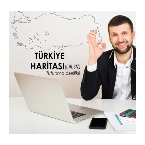 Pi Papers Dilsiz Türkiye Haritası - Yapışkansız Tutunma Ve Yaz-sil Özellikli Akıllı Kağıt (şehir Bölmesiz)