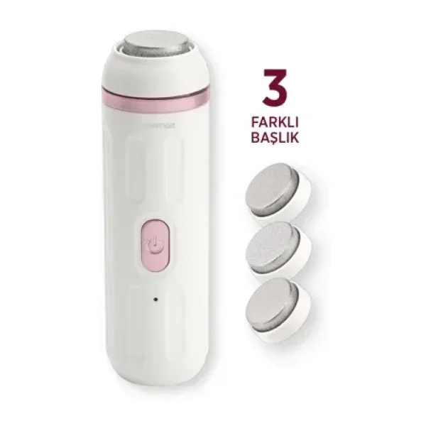 Polosmart Pbs818 Şarjlı 2 Modlu 3 Başlıklı Topuk Törpüsü Beyaz
