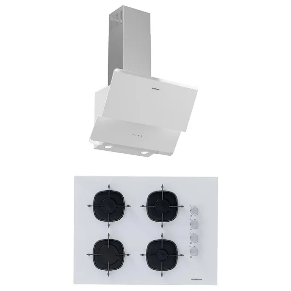 Silverline 2'li Beyaz Cam Ankastre Set 3490 Oslo -cs5665w01 65cm Cam Ocak