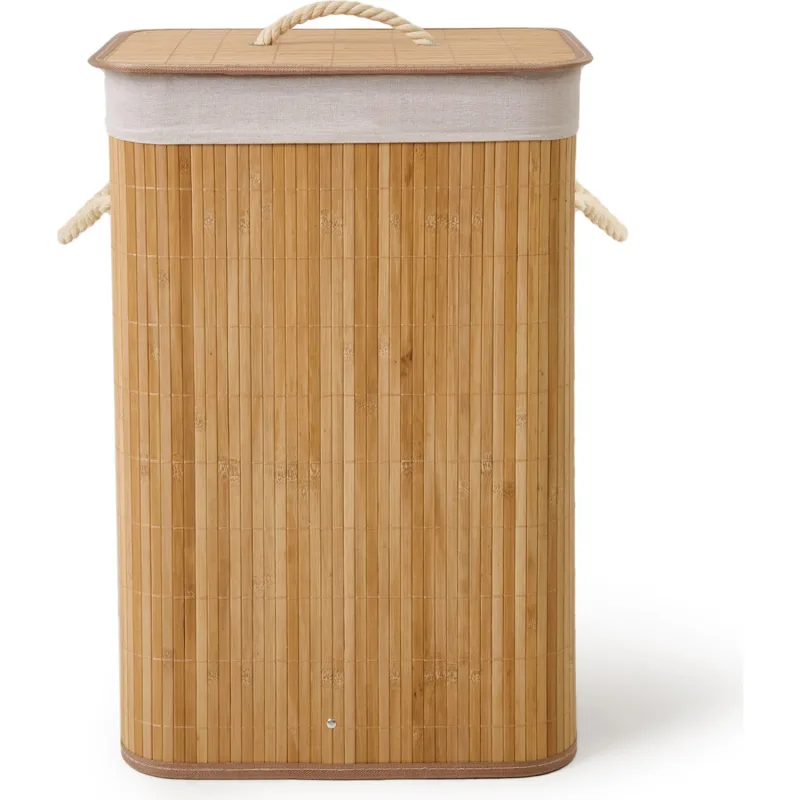 Simple Living 60 lt Örme Bambu Çamaşır Sepeti