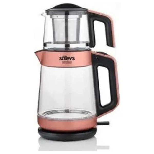 Stilevs Biçay Glass Bakır 1900 W Cam Demlikli Çay Makinesi