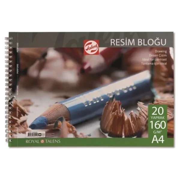 Talens A4 160 gram 20 Yaprak Spiralli Çizim Blok Çizim Defteri