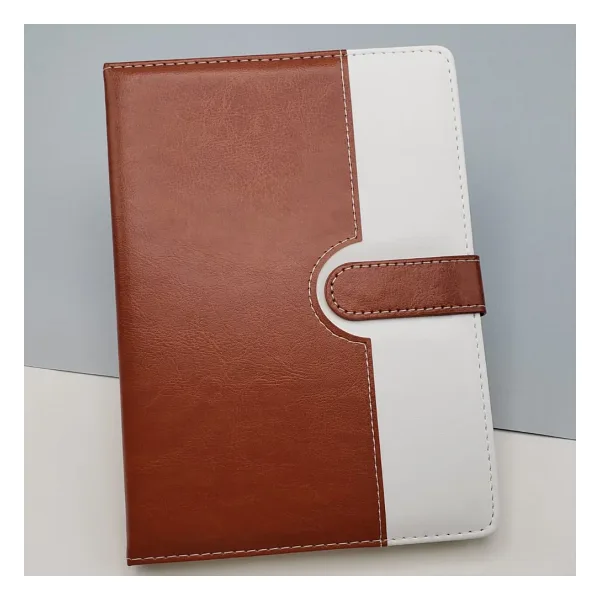 Tarihsiz Ajanda Defter Kahverengi Beyaz Renk
