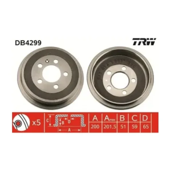 Trw Db4299 Fren Kampanasi 600609617 6q0609617 6qd609617