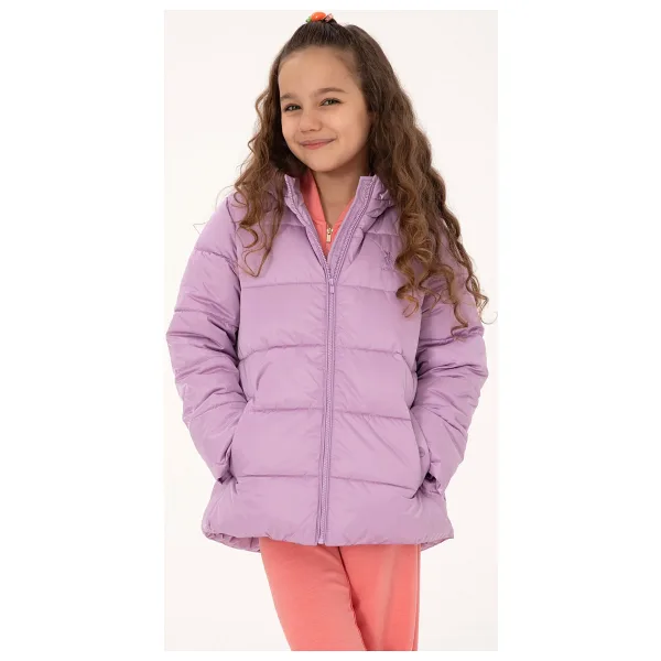 U.S. Polo Assn. Kız Çocuk Lila Kapüşonlu Kaban 50313073-VR034