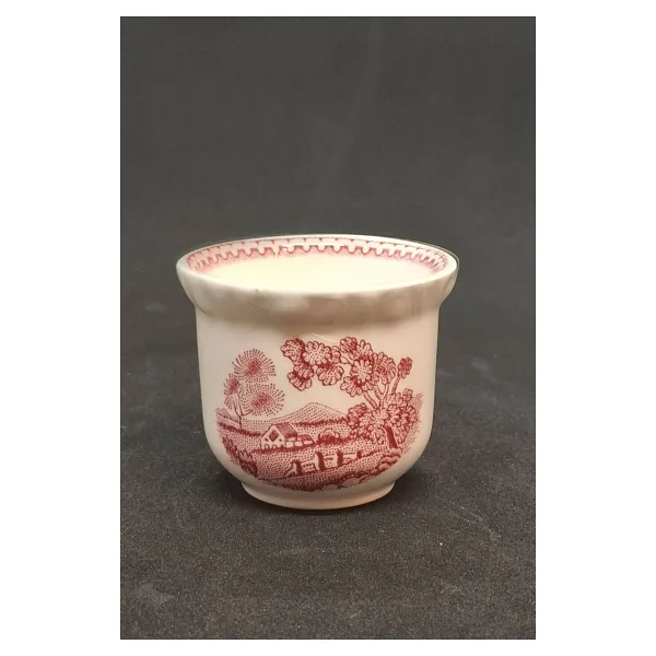 Villeroy & Boch Ingiliz Manzaralı Vintage Yumurtalık Çiçekli Kırmızı 1 Adet - Beyaz - Kırmızı