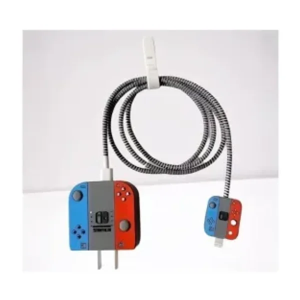18W-20W Şarj Adaptörü ile Uyumlu Switch Tasarımlı Şarj Başlığı ve Şarj Kablo Koruyucu Set - Renkli - standart