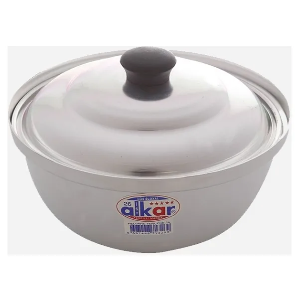 Alkar Alüminyum Helvane Tencere 28X12 cm - Açık Gri - standart