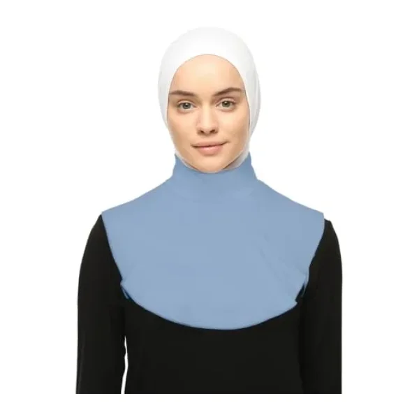 Altobeh Düz Balıkçı Yaka Boğazlı Penye Tesettür Boyunluk Gök Rengi