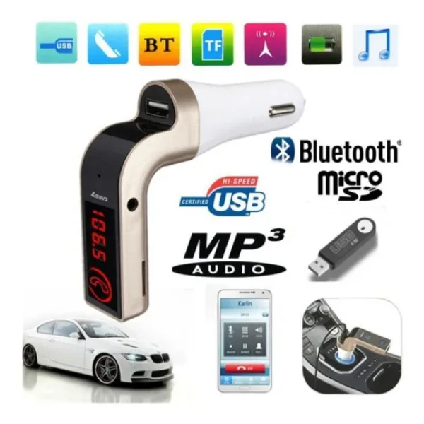 Android Ios Uyumlu Bluetooth Aux Oto Araç Teyp Kiti + Araç Sarj