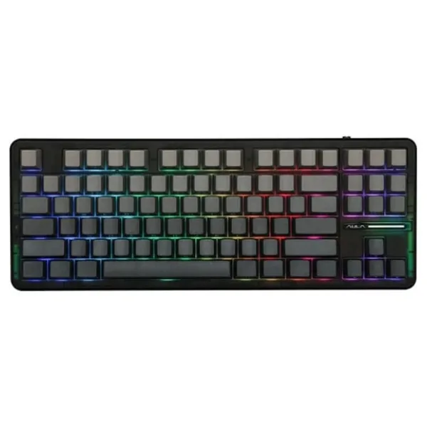 Aula F87 Pro Siyah-Gri RGB TKL Graywood V4 Switch İngilizce Kablolu/Kablosuz Mekanik Oyuncu Klavyesi